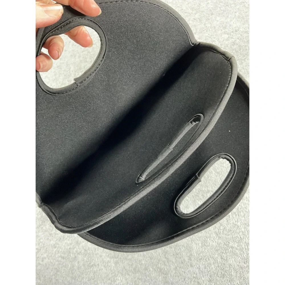 Joe Bottle Black Neoprene 3 Bottle Wine Carrier Tote with Opener & Carabiner